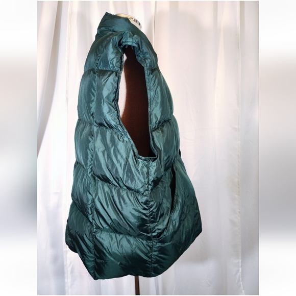 Land's End Down Puffer Vest, Men, Forest Green, Lined, Snap Up, Pockets, XL - Picture 5 of 10